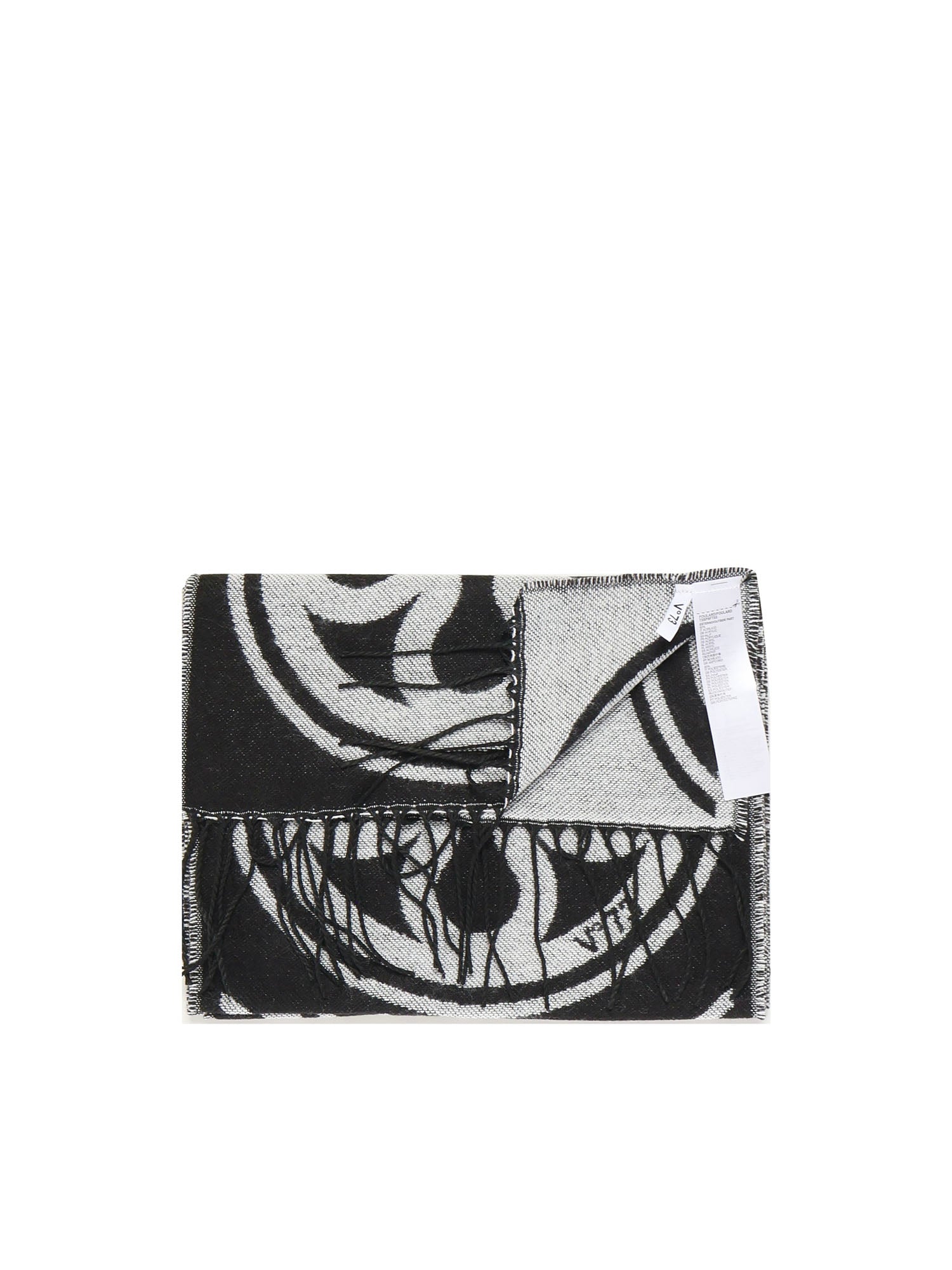 Sciarpa Caroline con logo<BR/> 73SP8FT03 CAROLINENERO/BIANCO V° 73 