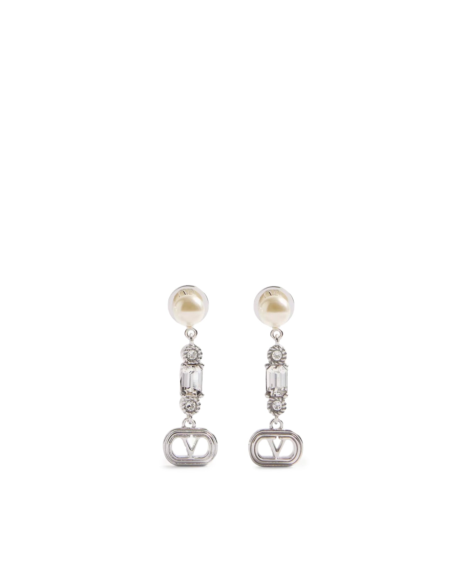 Orecchini Ovalette in metallo, perle e cristalli Swarovski® 9W2J0AI8 WKDDFF VALENTINO GARAVANI 