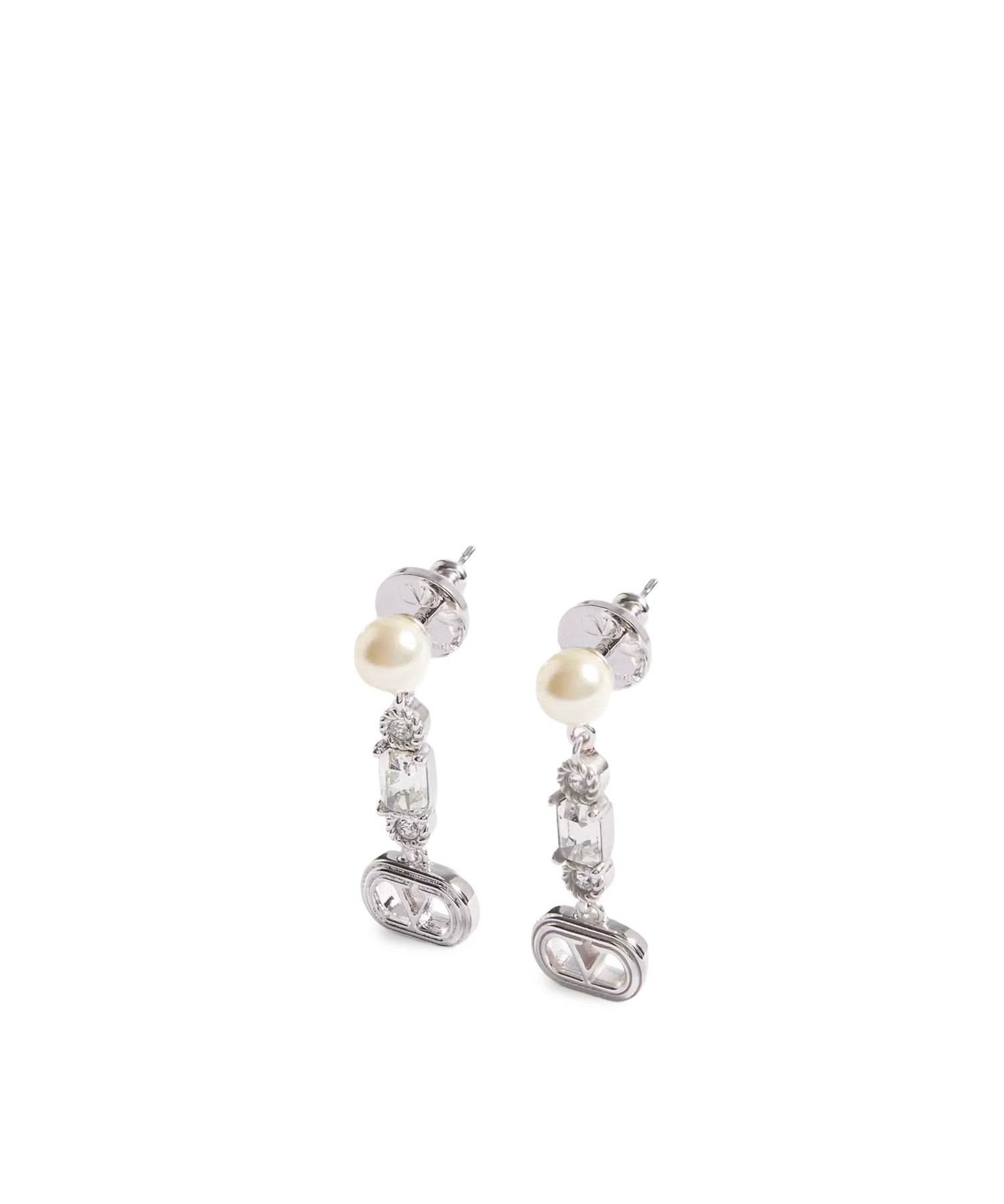 Orecchini Ovalette in metallo, perle e cristalli Swarovski® 9W2J0AI8 WKDDFF VALENTINO GARAVANI 