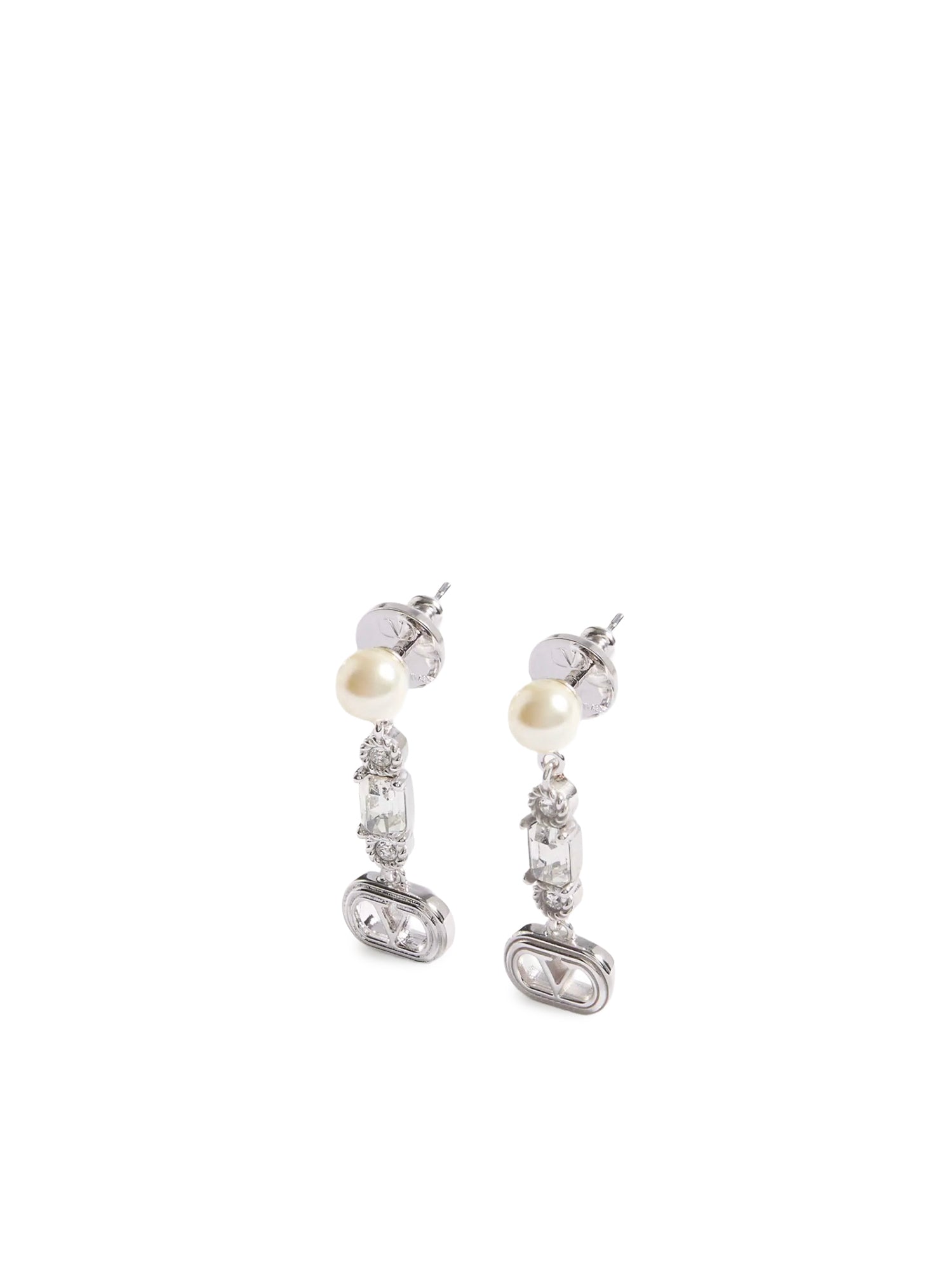 Orecchini Ovalette in metallo, perle e cristalli Swarovski® 9W2J0AI8 WKDDFF VALENTINO GARAVANI 