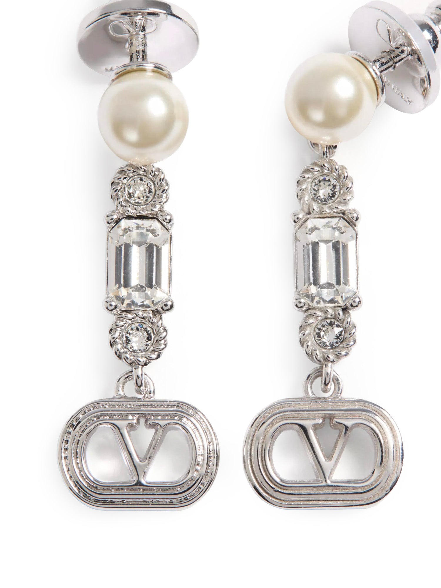 Orecchini Ovalette in metallo, perle e cristalli Swarovski® 9W2J0AI8 WKDDFF VALENTINO GARAVANI 