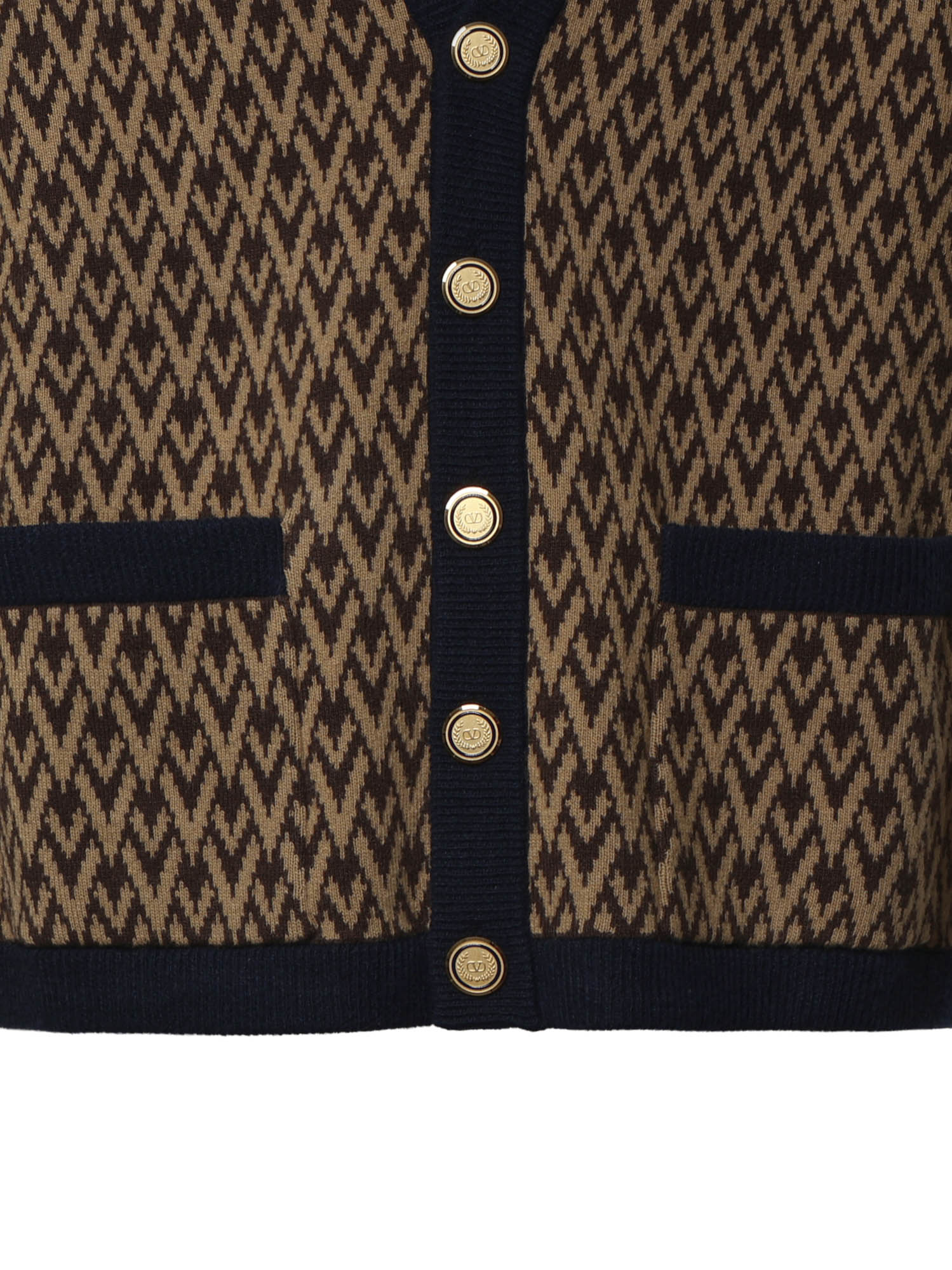 Cardigan Toute La V in lana jacquard 9V3KA04I AR10PF VALENTINO GARAVANI 