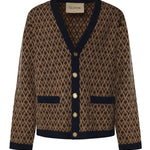 Cardigan Toute La V in lana jacquard 9V3KA04I AR10PF VALENTINO GARAVANI 