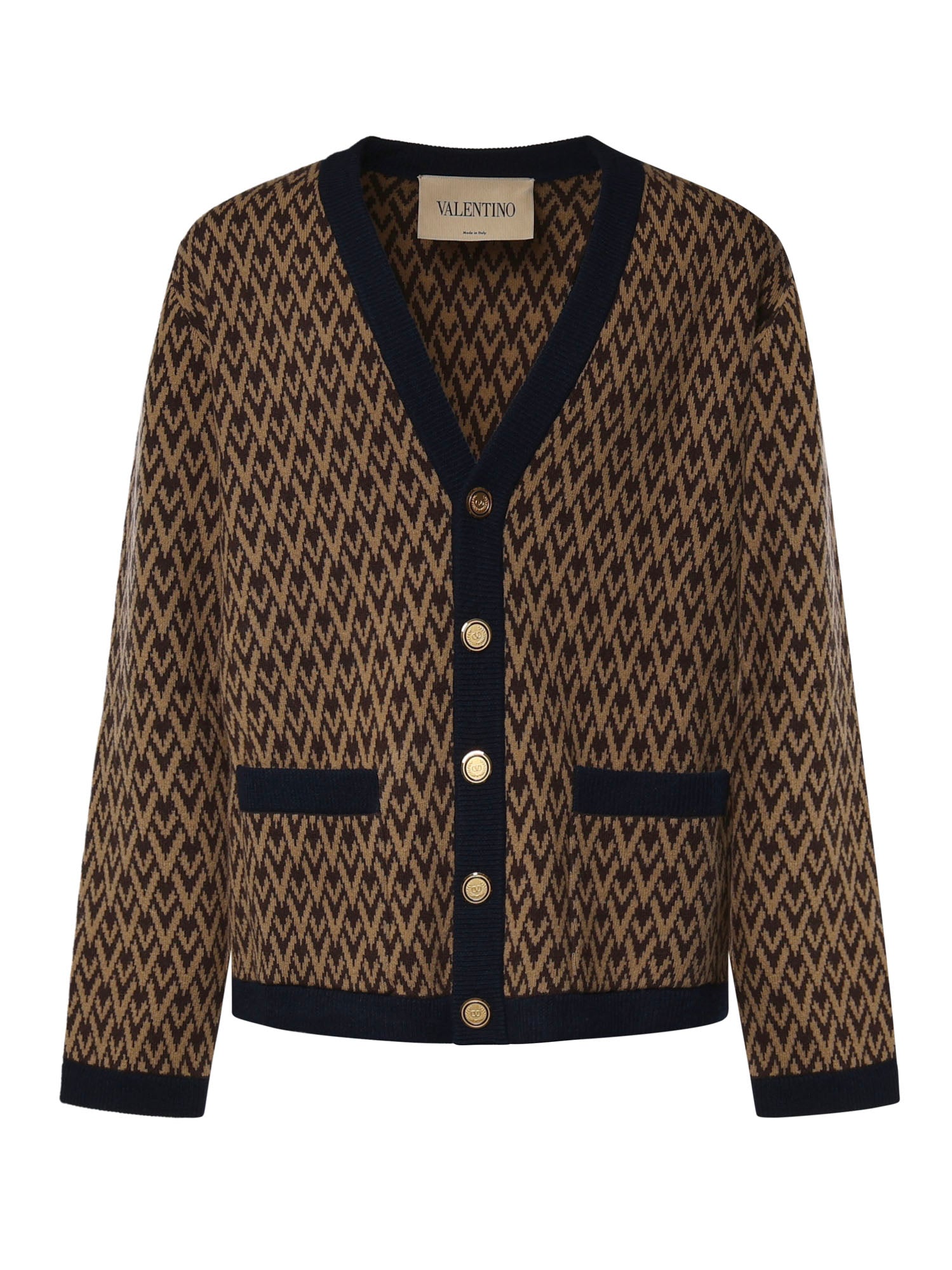 Cardigan Toute La V in lana jacquard 9V3KA04I AR10PF VALENTINO GARAVANI 