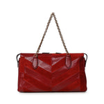 Borsa media a spalla Panthea in suede e nappa motivo chevron 9W2B0S70 DEDAQS VALENTINO GARAVANI 