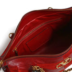 Borsa media a spalla Panthea in suede e nappa motivo chevron 9W2B0S70 DEDAQS VALENTINO GARAVANI 