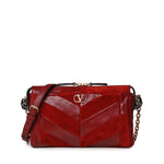 Borsa piccola a spalla Panthea in suede e nappa motivo chevron 9W2B0S99 DEDAQS VALENTINO GARAVANI 