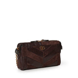 Borsa piccola a spalla Panthea in suede e nappa motivo chevron 9W2B0S99 DEDRE6 VALENTINO GARAVANI 