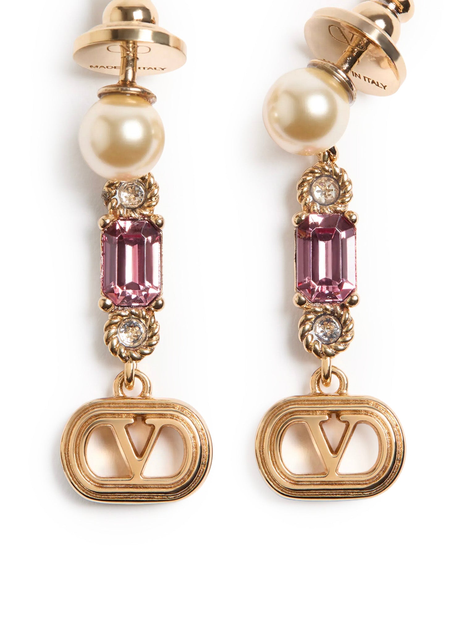 Orecchini Ovalette in metallo, perle e cristalli Swarovski® 9W2J0AI8 QVSBUK VALENTINO GARAVANI 