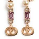 Orecchini Ovalette in metallo, perle e cristalli Swarovski® 9W2J0AI8 QVSBUK VALENTINO GARAVANI 