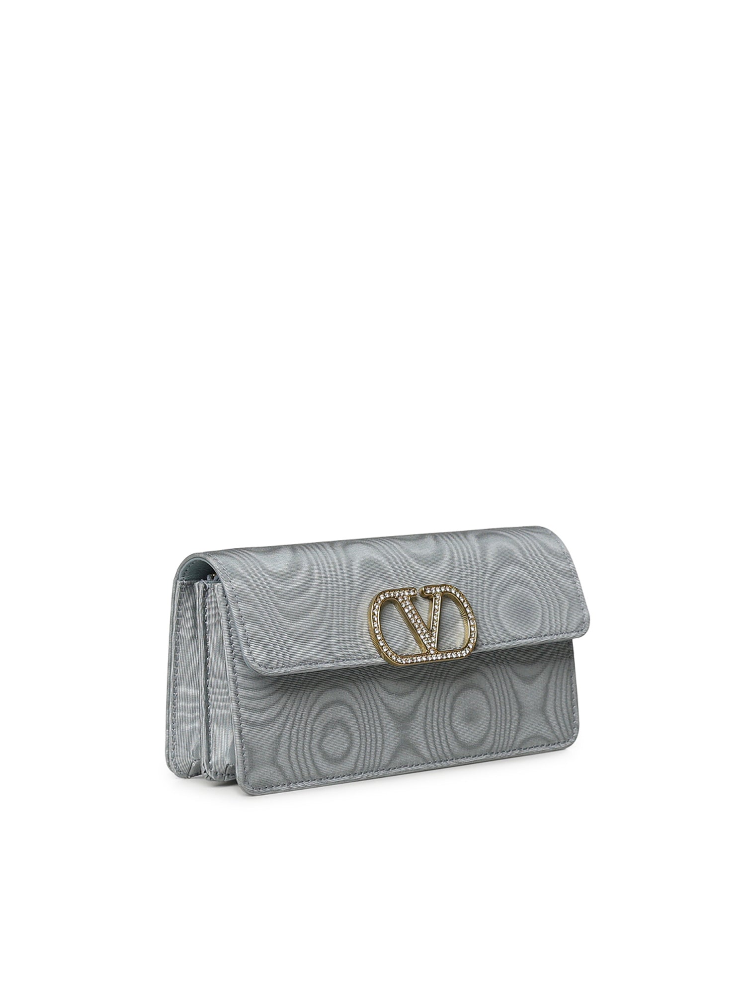 Portafoglio con catena Vlogo Signature in moiré con logo gioiello 9W2P0BB4 YREMW3 VALENTINO GARAVANI 