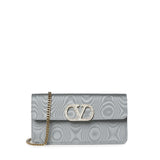 Portafoglio con catena Vlogo Signature in moiré con logo gioiello 9W2P0BB4 YREMW3 VALENTINO GARAVANI 