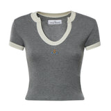 Top aderente bicolore con logo Orb 1G01001F J00BOP403 VIVIENNE WESTWOOD 