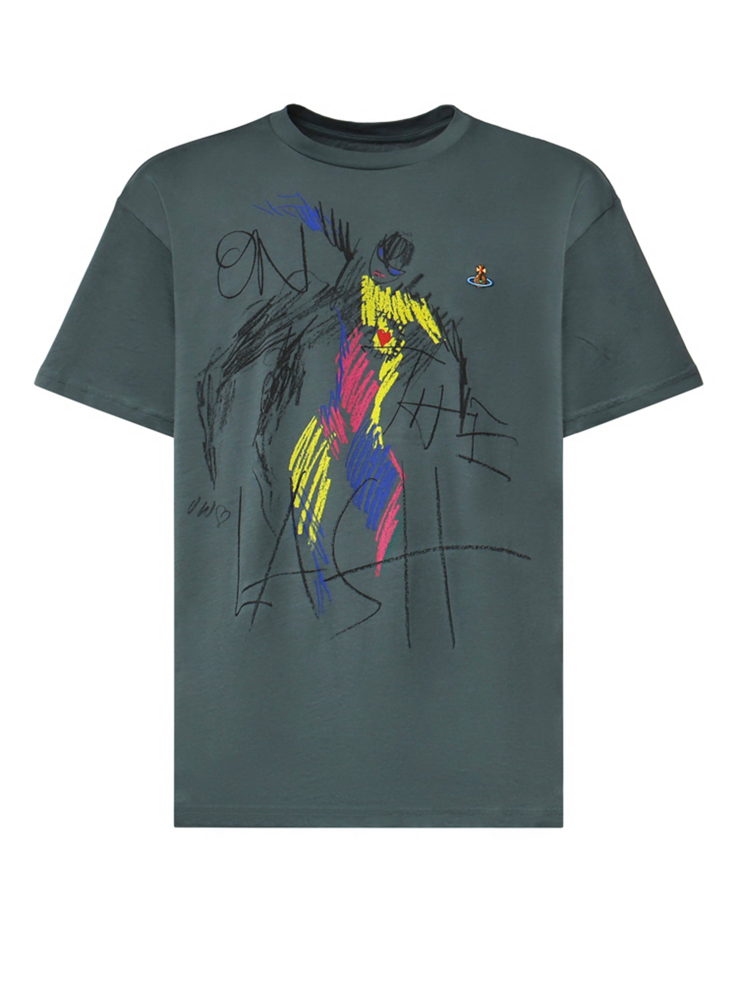 T-shirt con stampa in cotone 3G01005Q J00BLM411 VIVIENNE WESTWOOD 