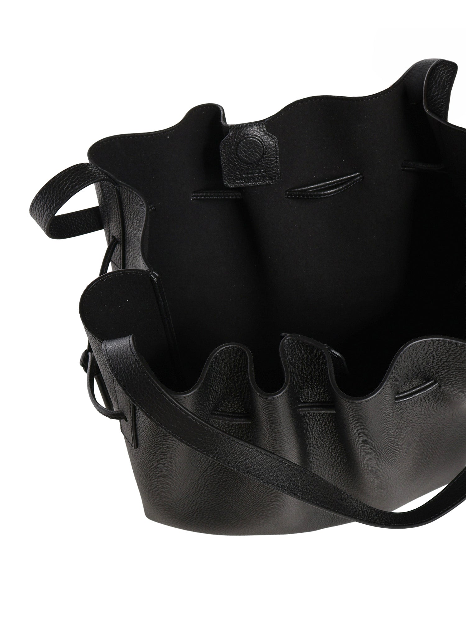 Borsa tote Scallop in pelle SCALLOP TOTE PEBBLE GRAIN LEATHER  YUZEFI 
