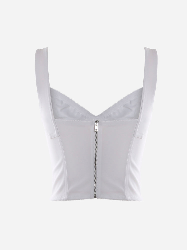 Top in tessuto tecnico con lavorazione in pizzo F7T19T G9798W0800 DOLCE & GABBANA 