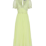Abito longuette in chiffon con dettaglio in pizzo RS23-075M CHIFFONLIME GREEN SELF-PORTRAIT 