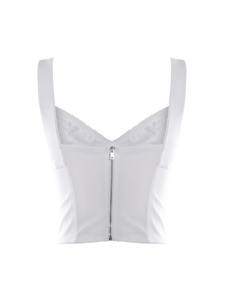 Top in tessuto tecnico con lavorazione in pizzo F7T19T G9798W0800 DOLCE & GABBANA 