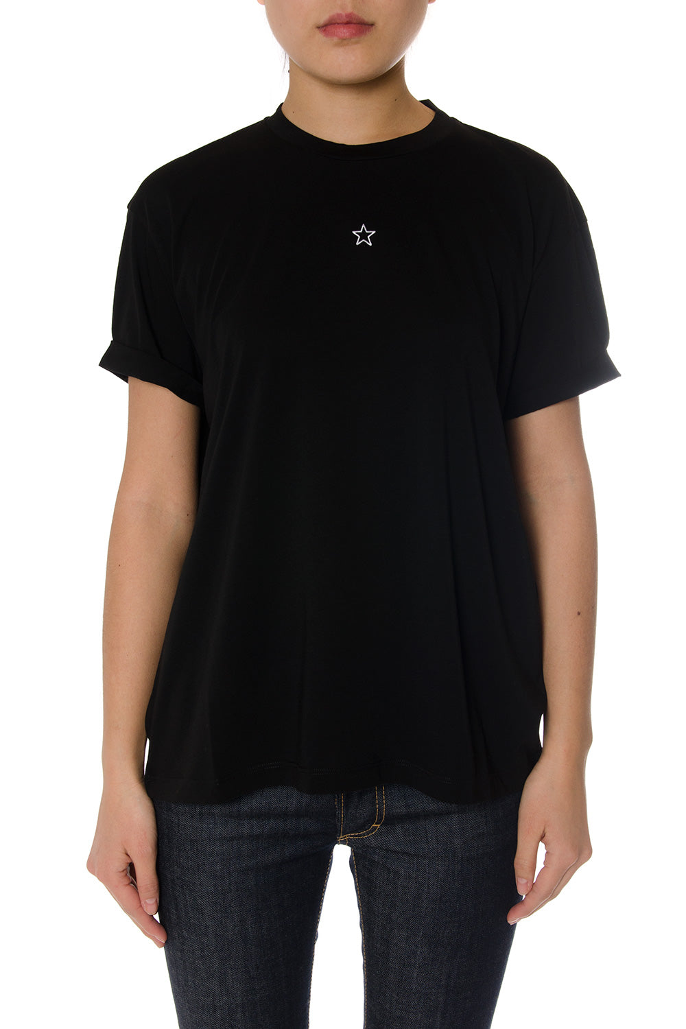 T-shirt in cotone con ricamo logo a contrasto 457142 SIW201000 STELLA McCARTNEY 