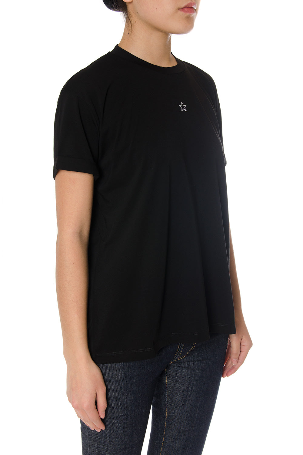 T-shirt in cotone con ricamo logo a contrasto 457142 SIW201000 STELLA McCARTNEY 