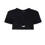 Maglia cropped con dettaglio cut- out AUS4MUST -BLACK ALBERTO AUDENINO 