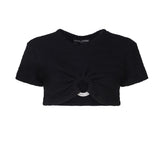 Maglia cropped con dettaglio cut- out AUS4MUST -BLACK ALBERTO AUDENINO 