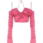 Top in maglia con ruches 2M446A -N0722 BLUMARINE 