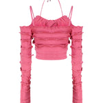 Top in maglia con ruches 2M446A -N0722 BLUMARINE 