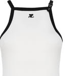 Abito in cotone con bretella a cinturino 124JR0364JS0070 -0098 COURREGES 