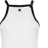 Abito in cotone con bretella a cinturino 124JR0364JS0070 -0098 COURREGES 
