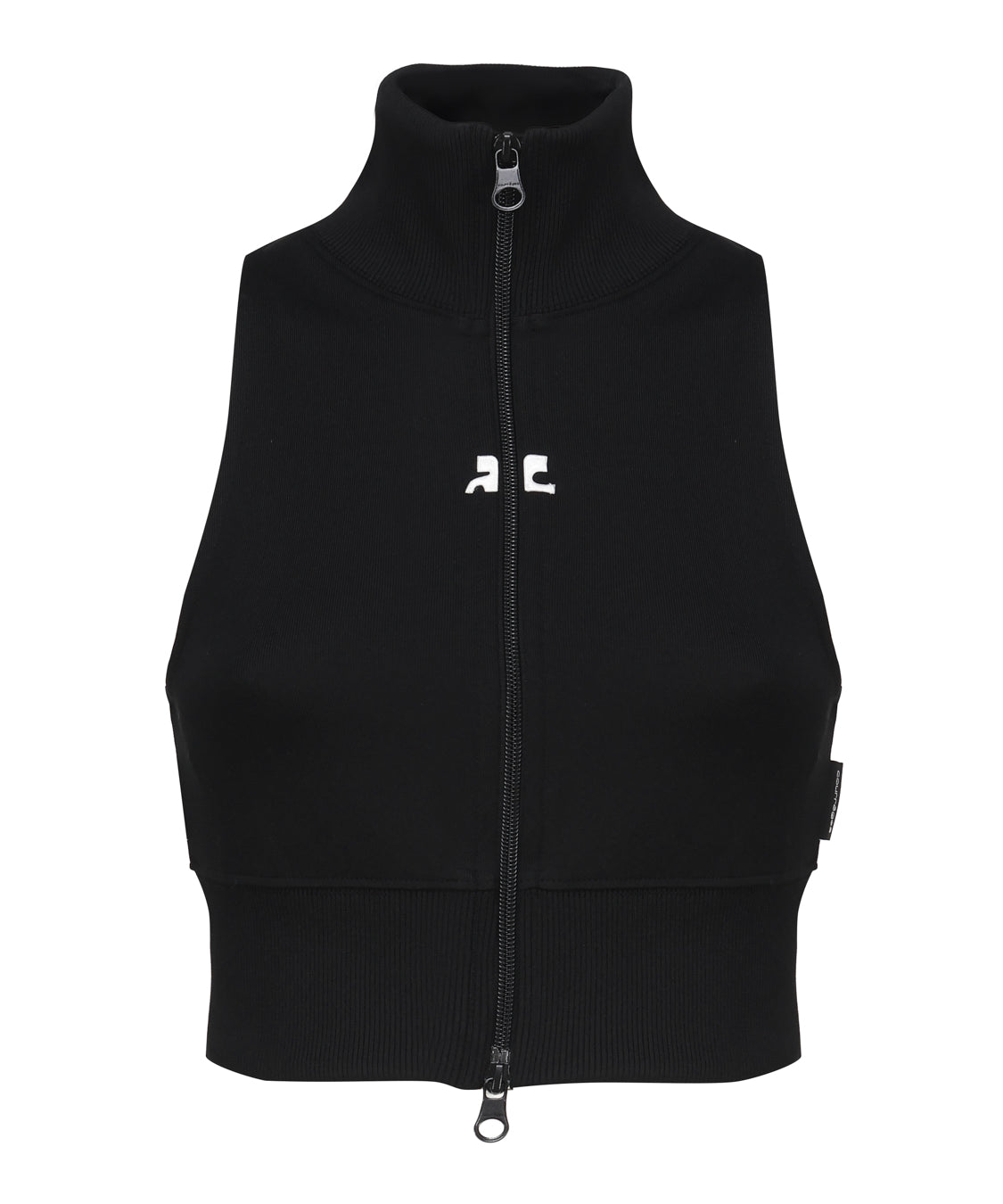 Gilet a coste con logo a contrasto di colore frontale 124JVE072JS0091 -9999 COURREGES 