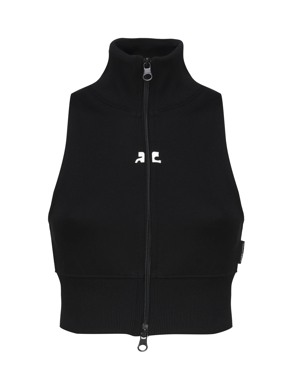 Gilet a coste con logo a contrasto di colore frontale 124JVE072JS0091 -9999 COURREGES 