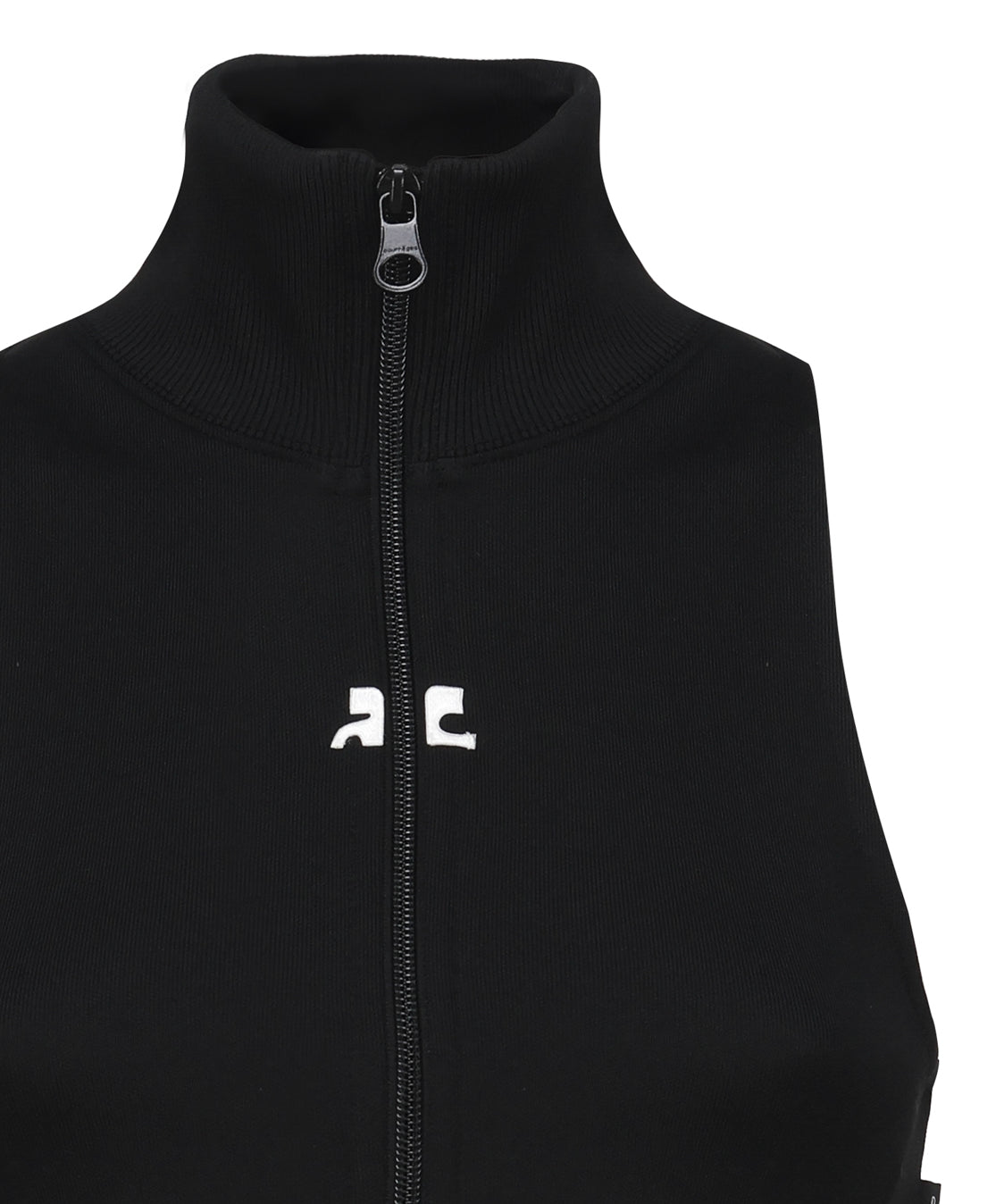 Gilet a coste con logo a contrasto di colore frontale 124JVE072JS0091 -9999 COURREGES 