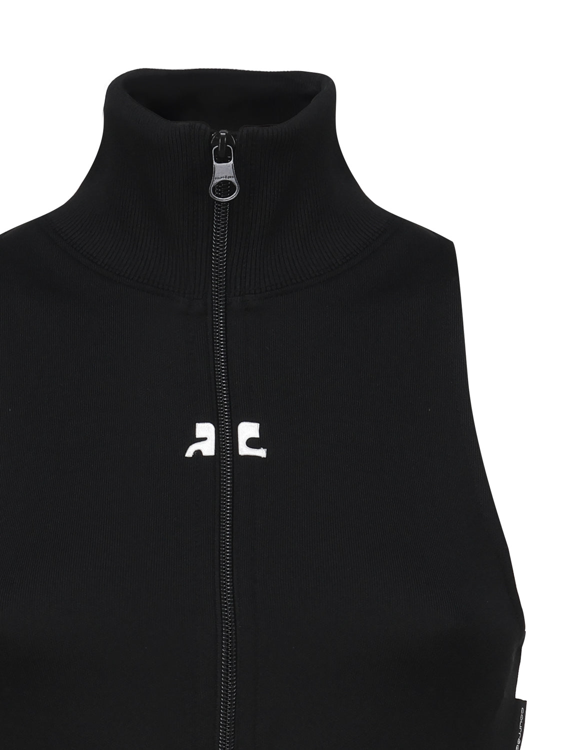 Gilet a coste con logo a contrasto di colore frontale 124JVE072JS0091 -9999 COURREGES 