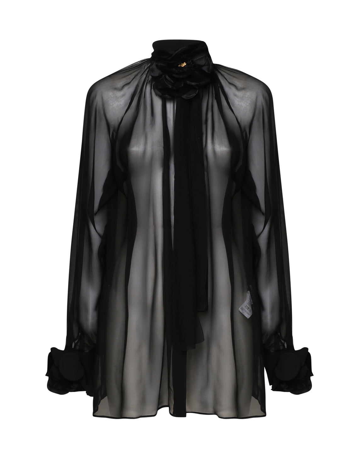 Camicia Rose di chiffon trasparente F5S25T FU1ATN0000 DOLCE & GABBANA 