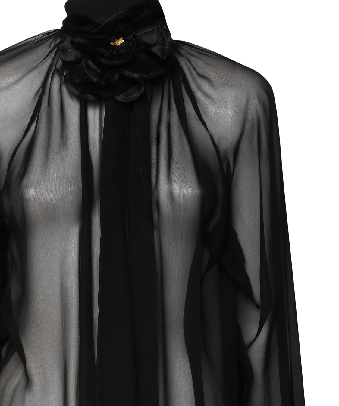 Camicia Rose di chiffon trasparente F5S25T FU1ATN0000 DOLCE & GABBANA 