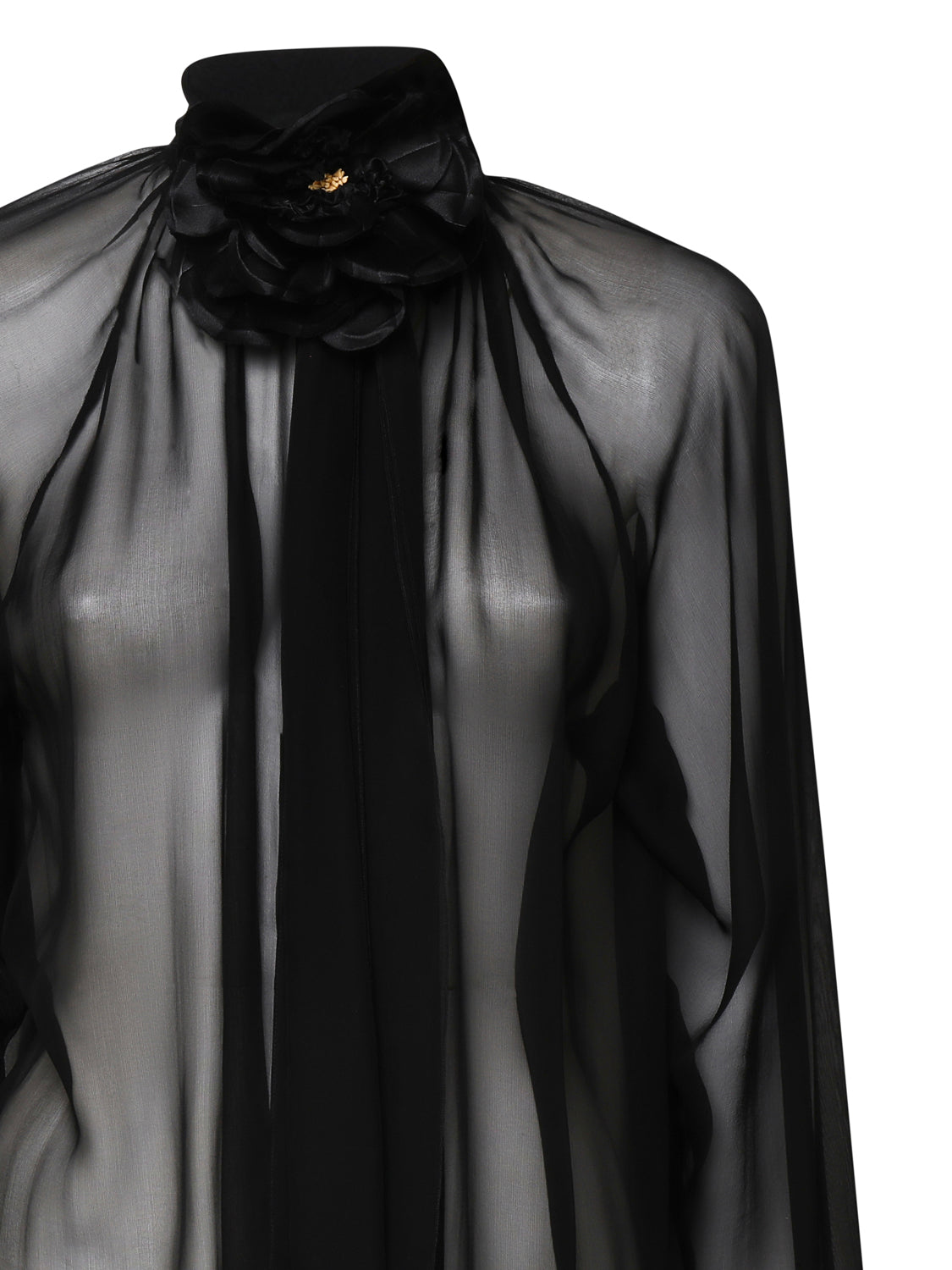 Camicia Rose di chiffon trasparente F5S25T FU1ATN0000 DOLCE & GABBANA 