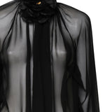 Camicia Rose di chiffon trasparente F5S25T FU1ATN0000 DOLCE & GABBANA 
