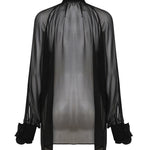 Camicia Rose di chiffon trasparente F5S25T FU1ATN0000 DOLCE & GABBANA 