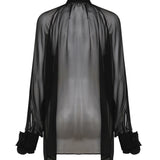 Camicia Rose di chiffon trasparente F5S25T FU1ATN0000 DOLCE & GABBANA 