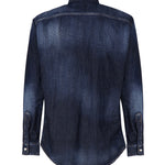Camicia denim con placca logo S71DM0658 S30341470 DSQUARED2 