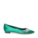 Ballerine Pluma in raso con fibbia gioiello 124-2671-0005 -3206 MANOLO BLAHNIK 