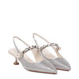 Slingback in misto seta con applicazioni 5I055E 2AWLF0164 MIU MIU 