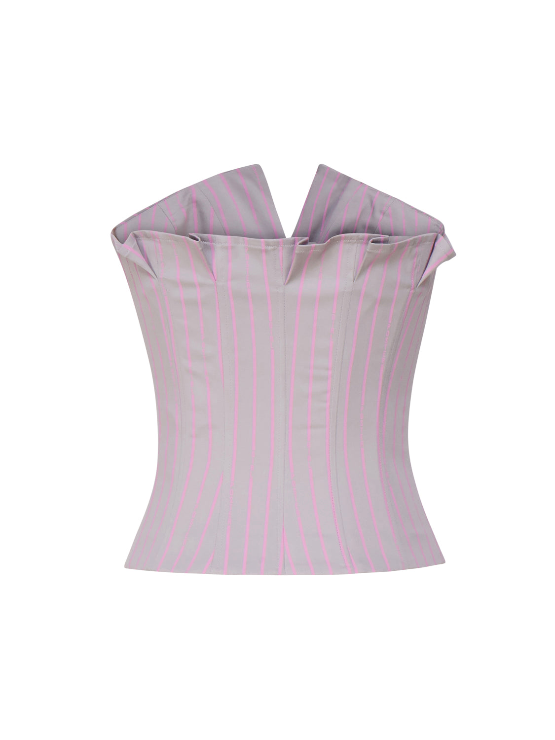 Top corsetto Court SS24RTWTP086 STRETCH COTTONGREY/PINK PINSTRIPE POSTER GIRL 