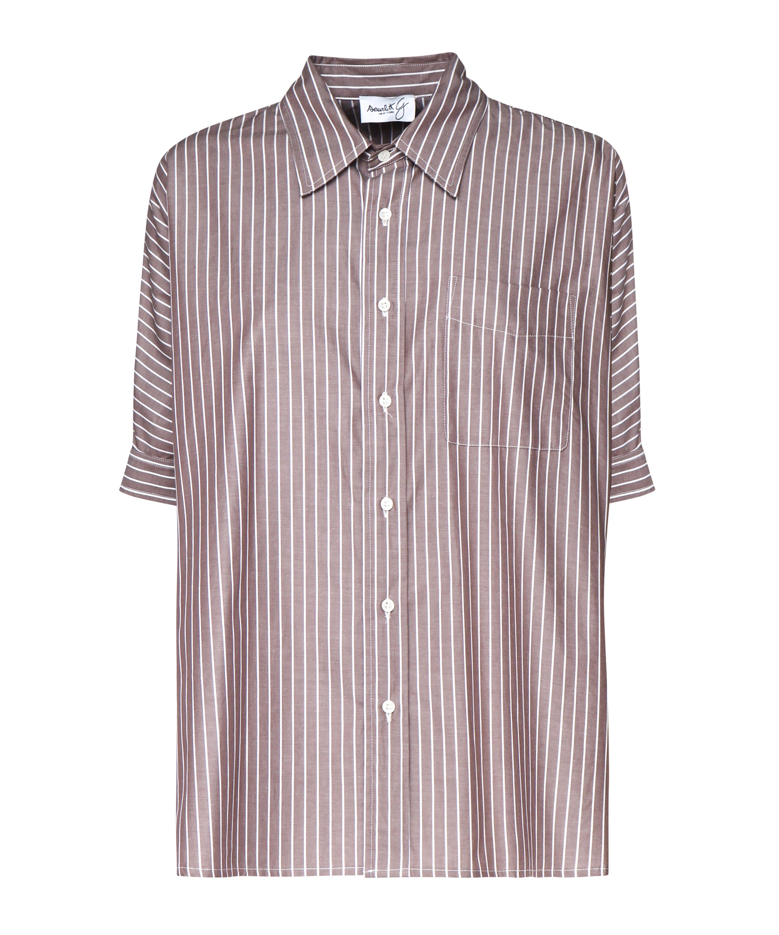 Camicia oxford a mezze maniche 01-4293 41-4088MARRONE SCARLETT G 