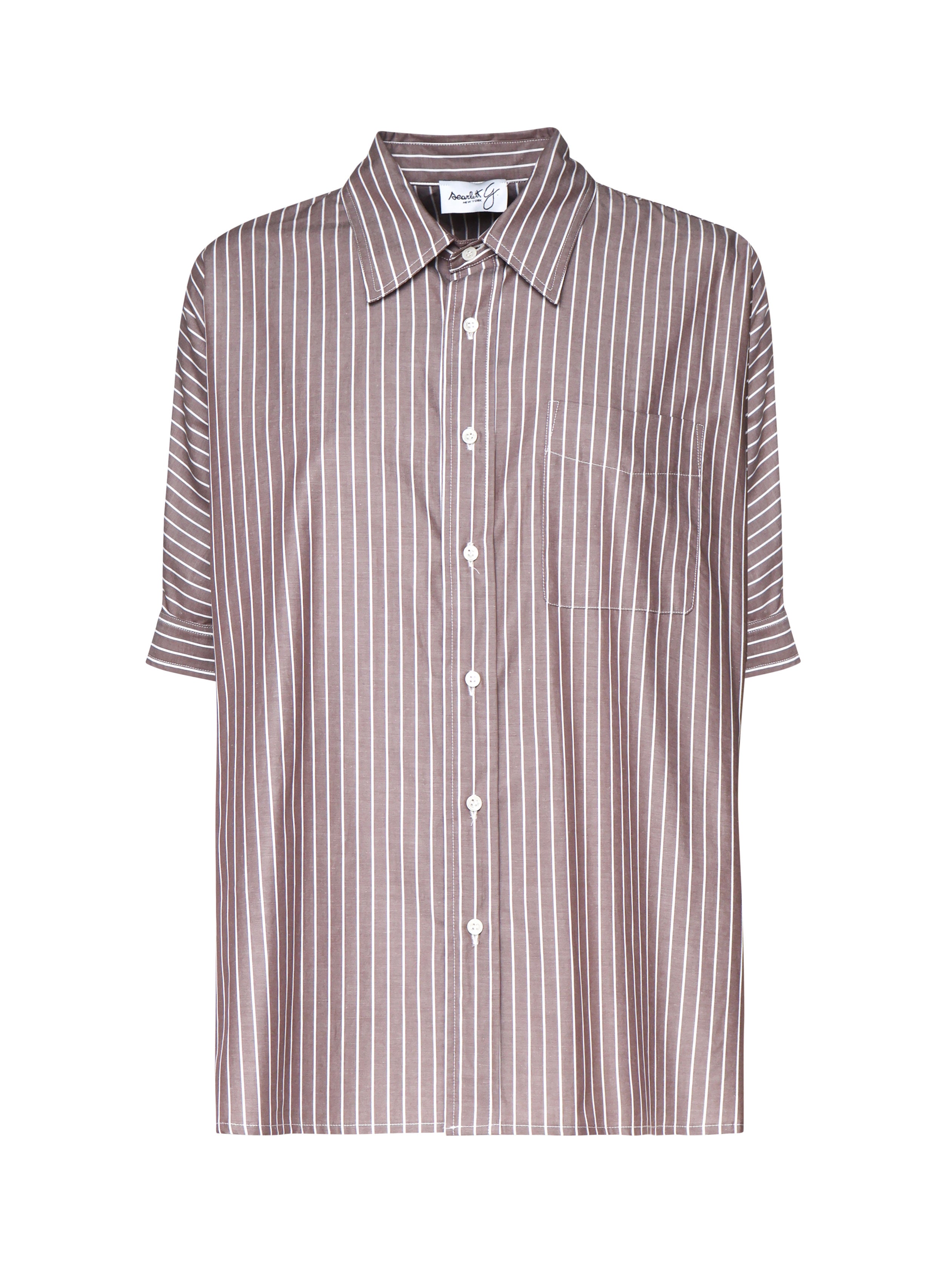 Camicia oxford a mezze maniche 01-4293 41-4088MARRONE SCARLETT G 