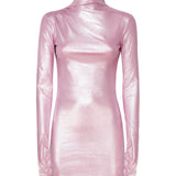 Abito collo alto con scollo T150162A TJV040PINK THE ANDAMANE 