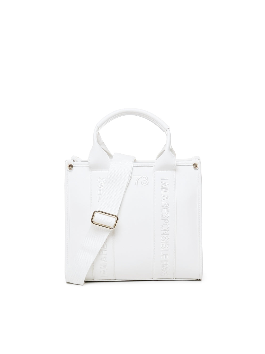 Borsa tote con ricamo 73BS7HD02 ECHO 73 BIANCO V° 73 