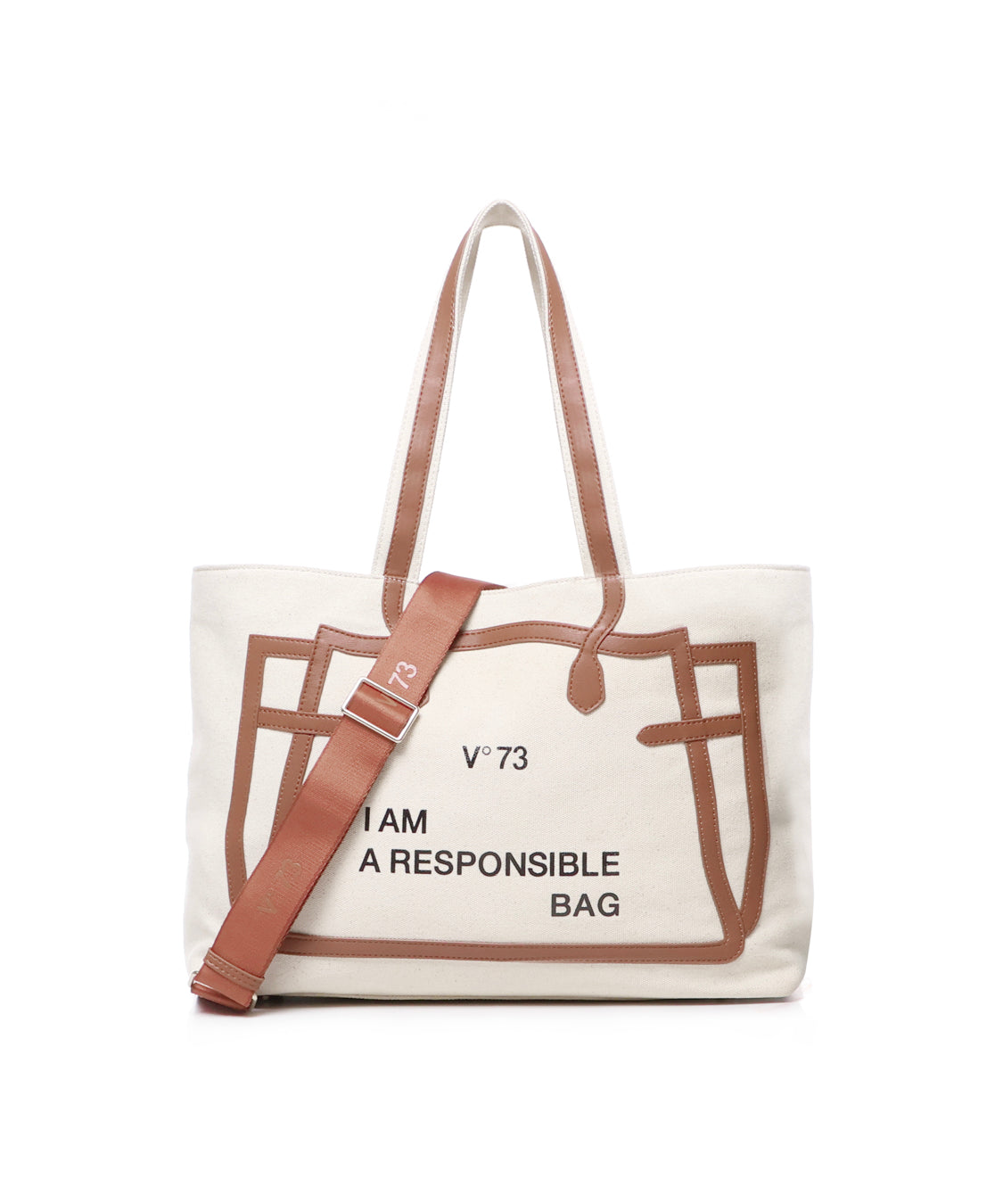 Borsa tote I am responsible 73BS7UH01 RESPONSIBILITY MUSTNATURALE/CUOIO V° 73 