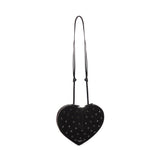 Borsa Le Cœur in pelle di capra scamosciata con strass AA1P003CA286 999 ALAIA 